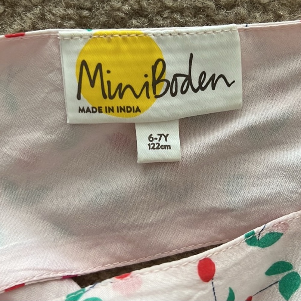 Mini Boden White Dress with Cherry Print - Picture 4 of 4